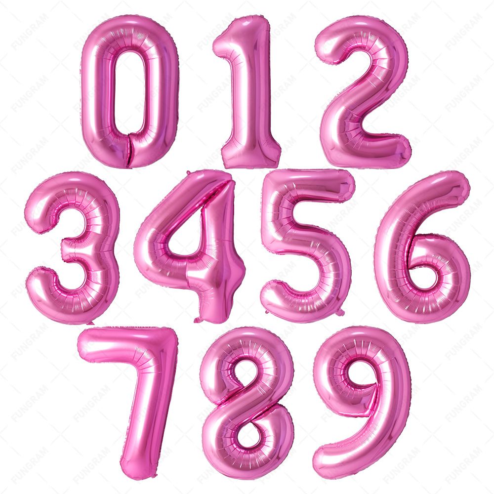 34 Inch Pink Number Balloon