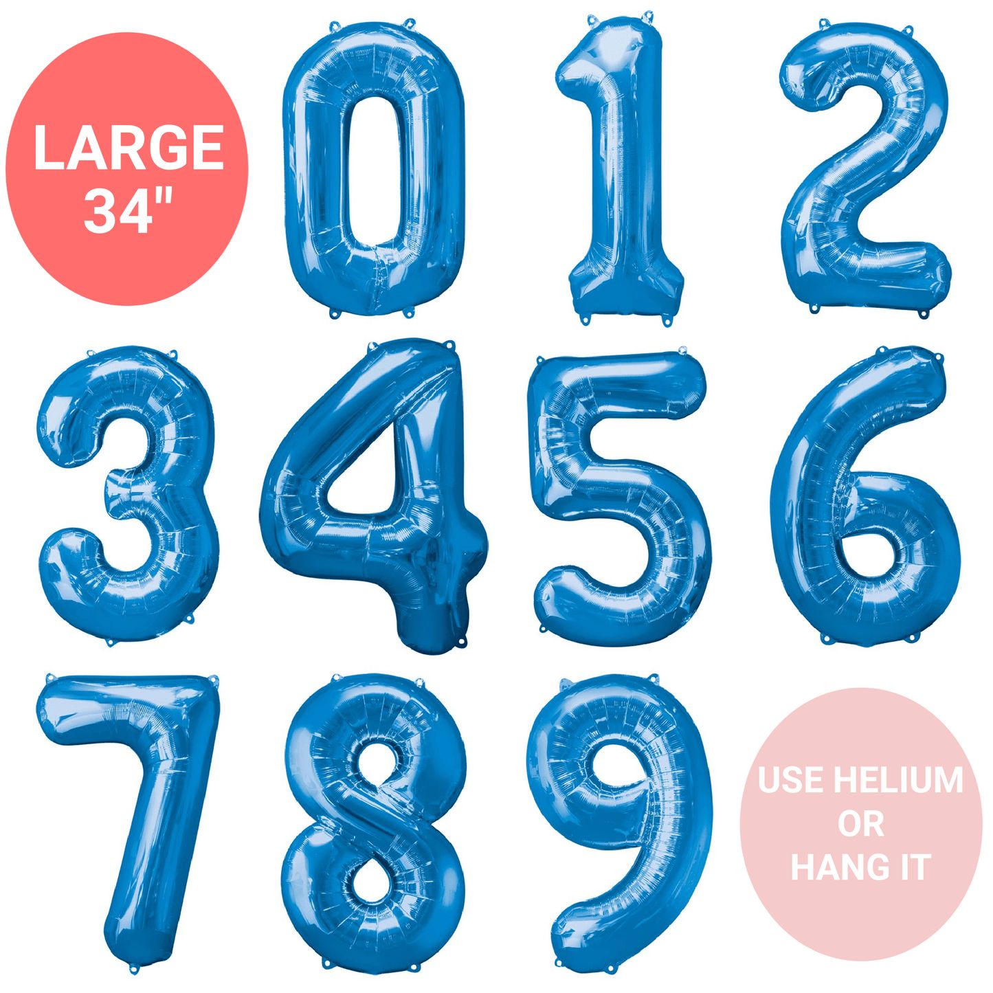 34 Inch Blue Number Balloon