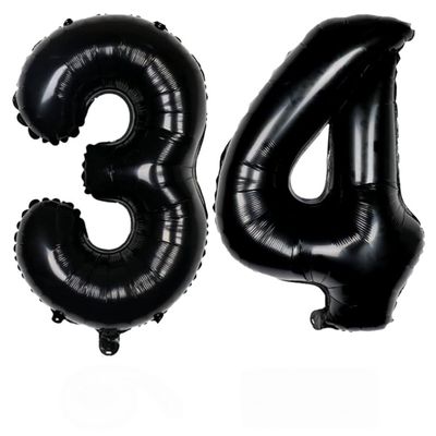 34 Inch Black Number Balloon