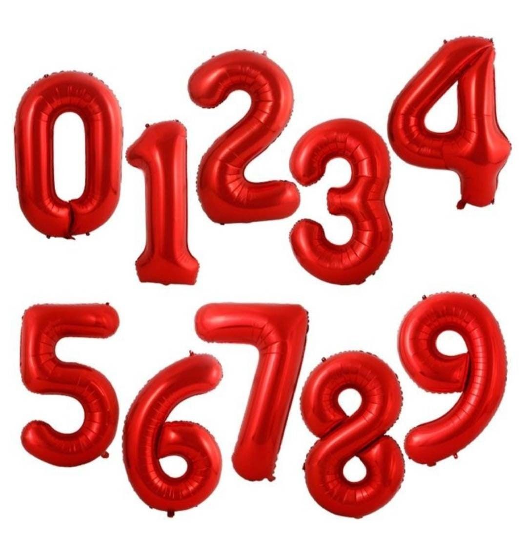 34 Inch Red Number Balloon