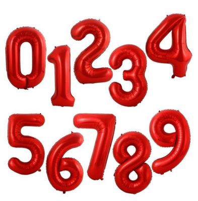 34 Inch Red Number Balloon