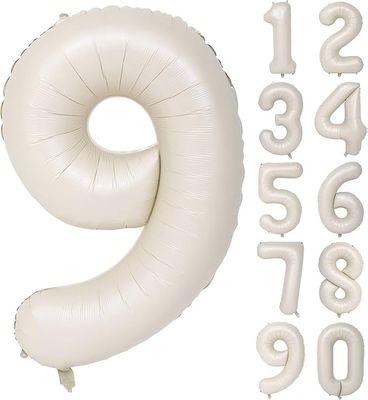 34 Inch Off White Number Balloon