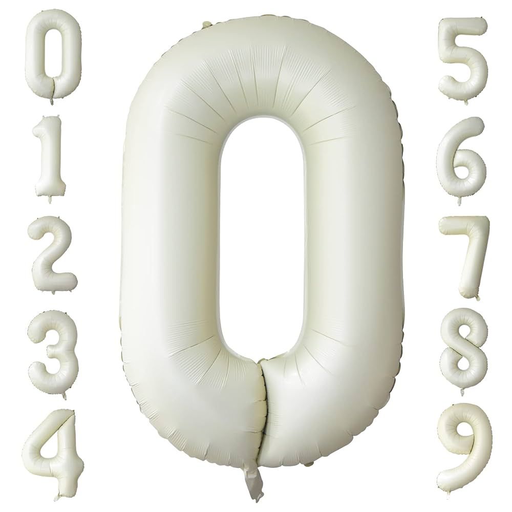40 Inch Off White Number Balloon
