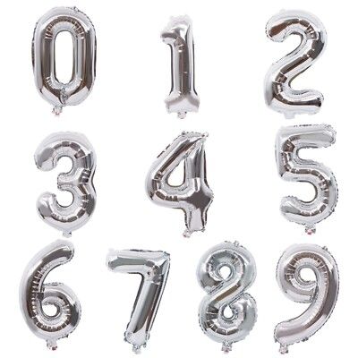 40 Inch Silver Number Balloon
