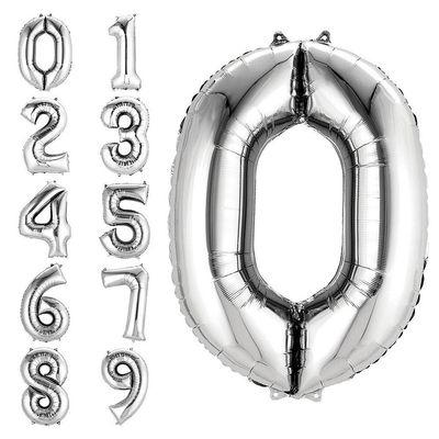 34 Inch Silver Number Balloon