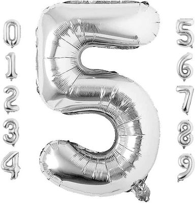 34 Inch Silver Number Balloon