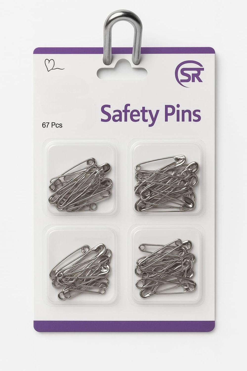 Nickel Safety Pins - 67pc