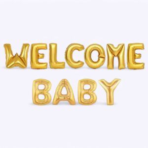 "Welcome Baby" Golden Foil Balloon