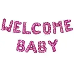 &quot;Welcome Baby&quot; Pink Foil Balloon
