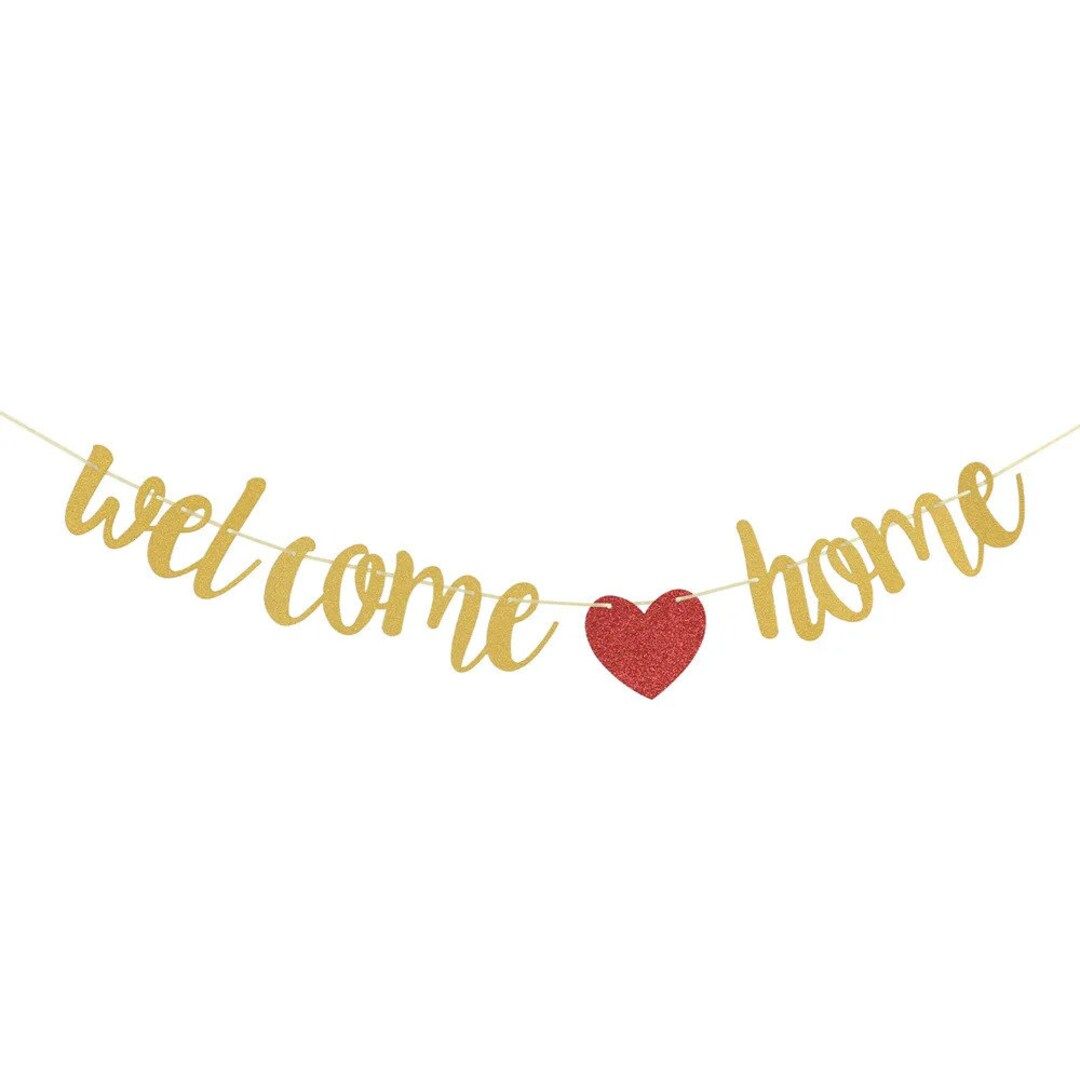 &quot;Welcome Home&quot; Golden Paper Banner