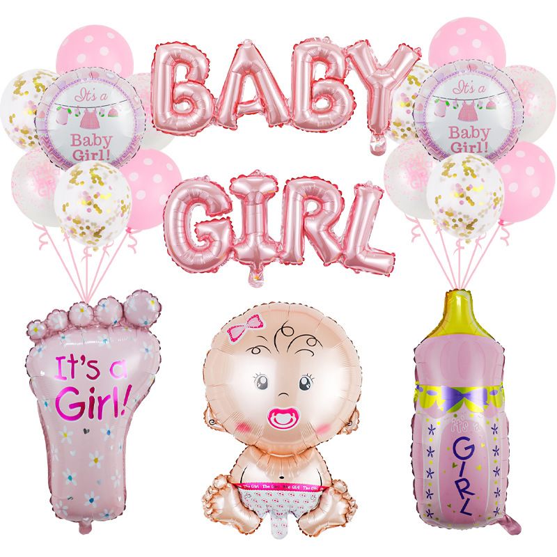 Baby Girl Foil Balloons Pacifier Baby Shower Decorations