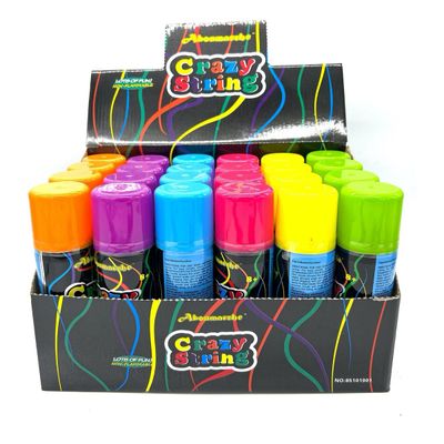 24 x New Formula Silly String Crazy String Party Wacky string 100% safe for Kids