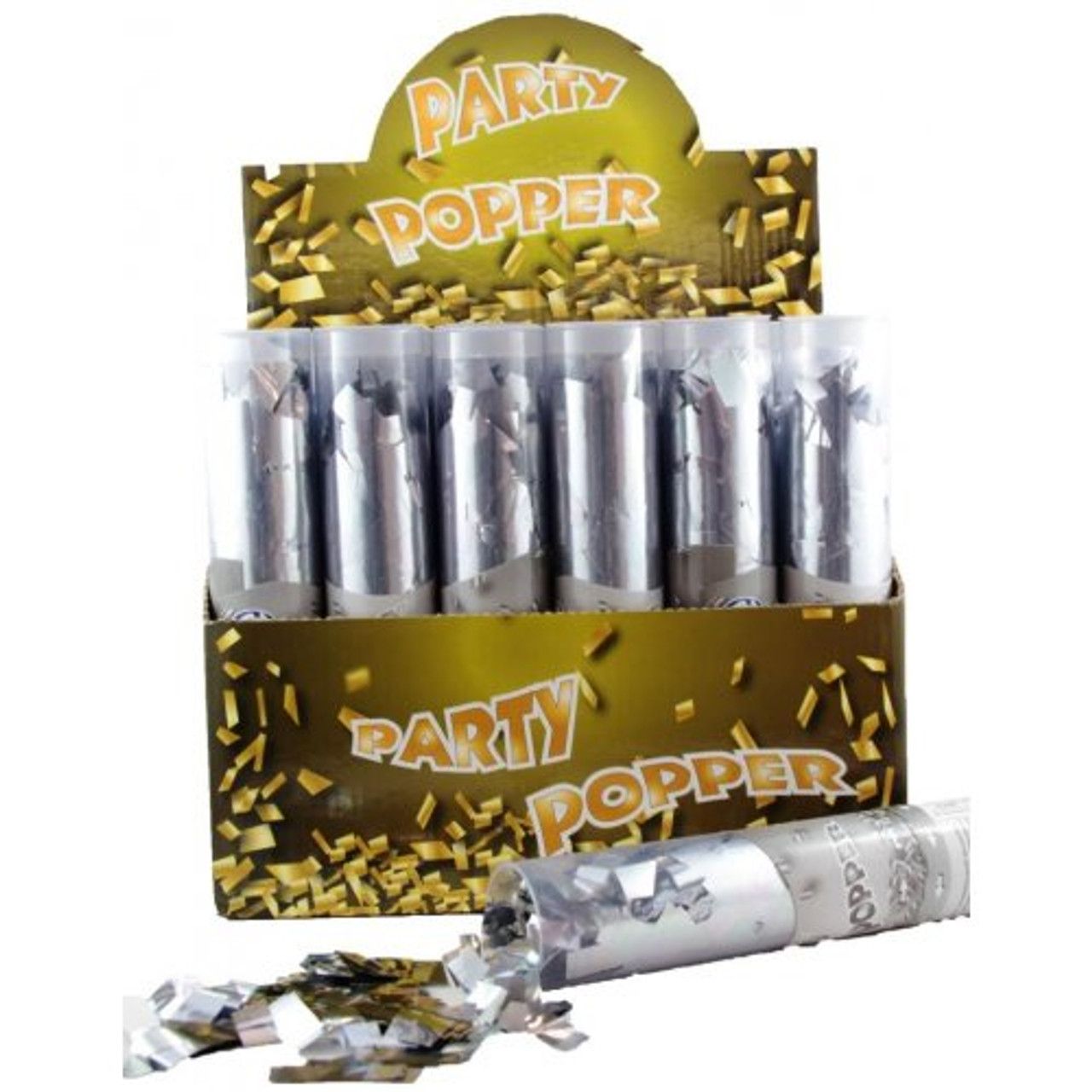 Silver Confetti Party Popper