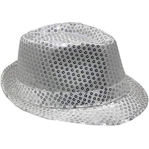 Silver Sequin Fedora Hat