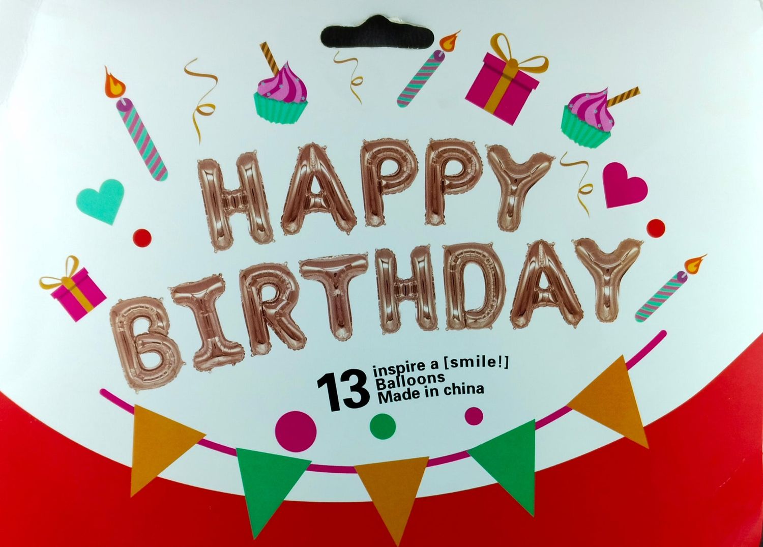 Rose gold Happy Birthday Foil Balloon Set – 13 pcs
