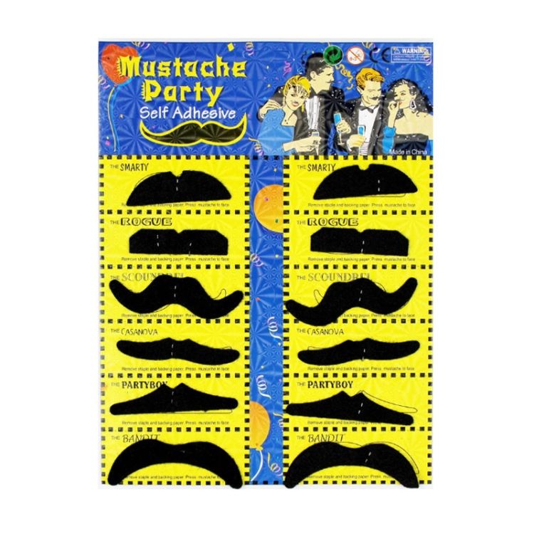Mustache Party Self-Adhesive 12pack