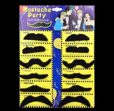Mustache Party Self-Adhesive 12pack