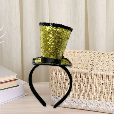 Gold Glitter Hat on Headband