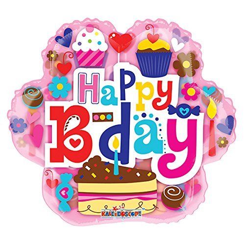 Happy B-day Flower Foil Balloon