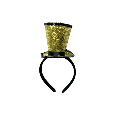 Gold Glitter Hat on Headband