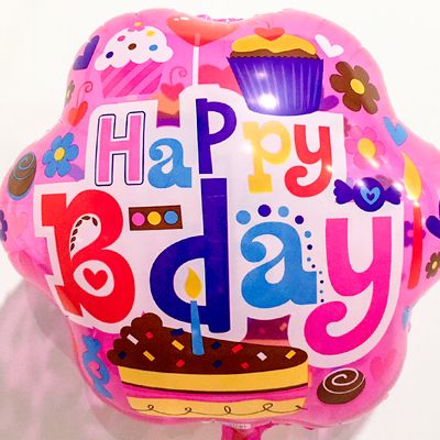 Happy B-day Flower Foil Balloon