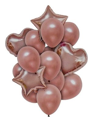 Rose Gold Heart Star Shaped Party Decorative Foil Balloons