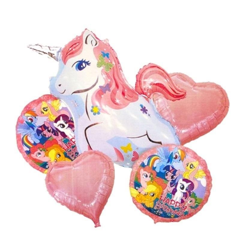 Unicorn Foil Balloon - 5pc Set