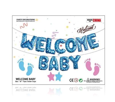 &quot;Welcome Baby&quot; Blue Foil Balloon