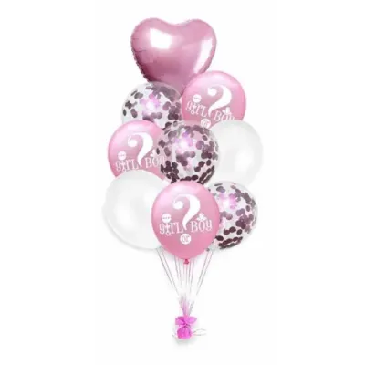 PInk Gender Reveal Balloon Bouquet with Weight