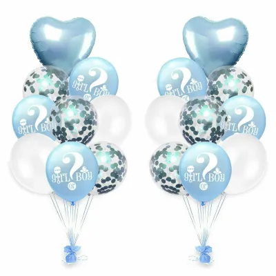 Blue Gender Reveal Balloon Bouquet with Weight
