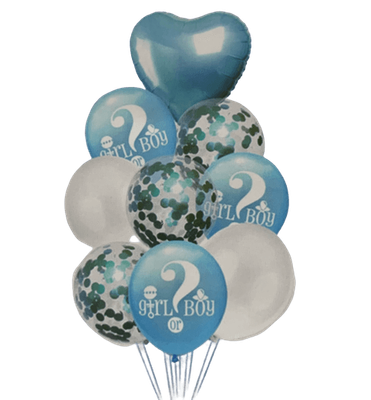 Blue Gender Reveal Balloon Bouquet with Weight