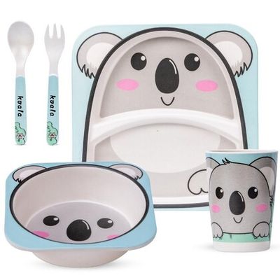 5-piece bamboo fibre kid's dinnerware set- Koala