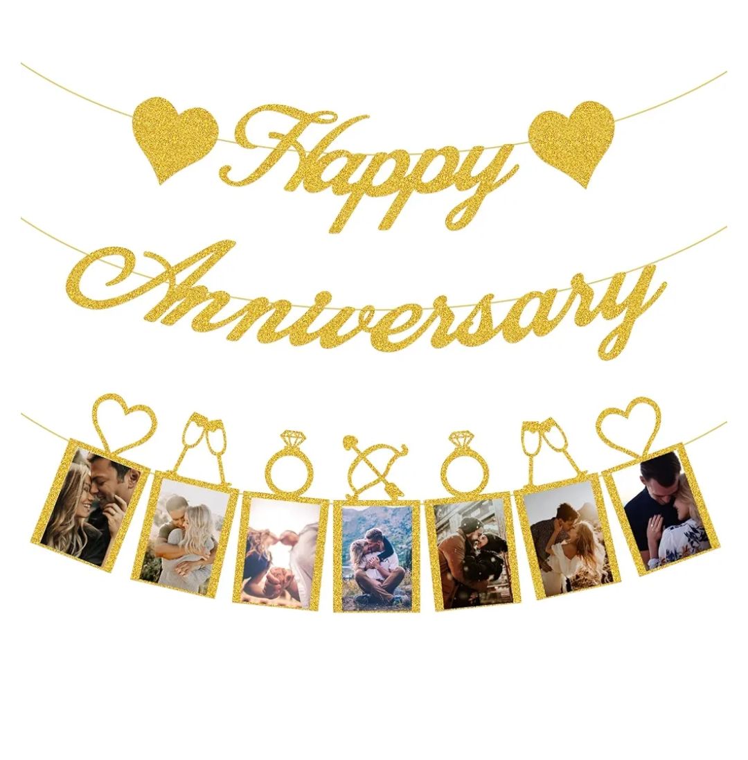 Anniversary Decorations Party Supplies Kit Set of Happy Anniversary Banner