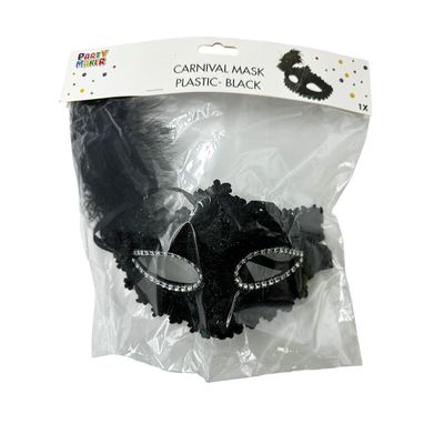 Carnival Mask Plastic Black