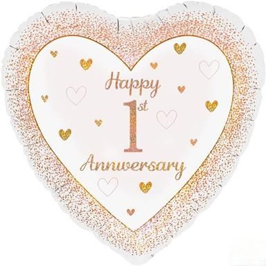 Happy 1st Anniversary" foil balloon