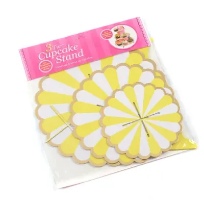 3 Tier Cupcake Stand Yellow