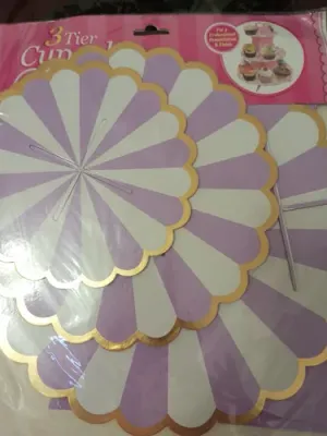 3 Tier Cupcake Stand Purple