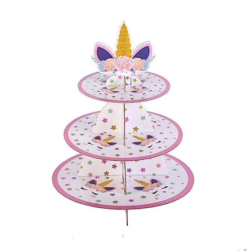 3 Tier Cupcake Stand - Unicorn Themed