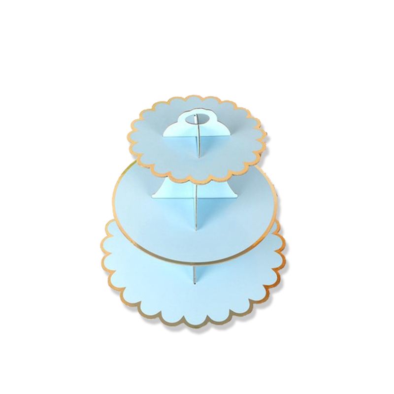 3 Tier Cupcake Stand Plain Blue
