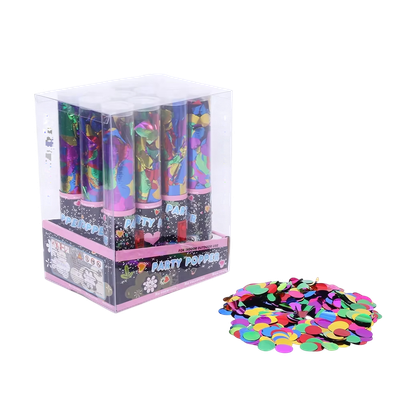 Transparent Tube Popper Colorful Foil Paper Confetti Cannon