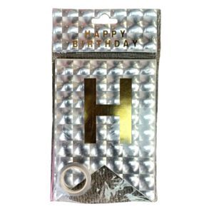 3D Sliver and Gold Happy Birthday Banner