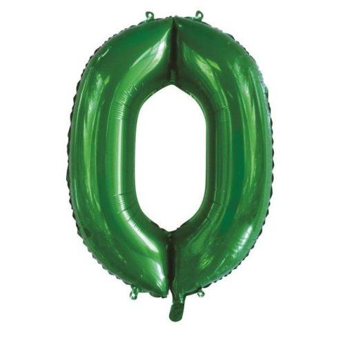 34&quot; Green Number 0 Foil Balloon