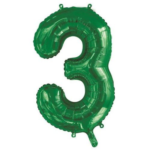 34&quot; Green Number 3 Foil Balloon