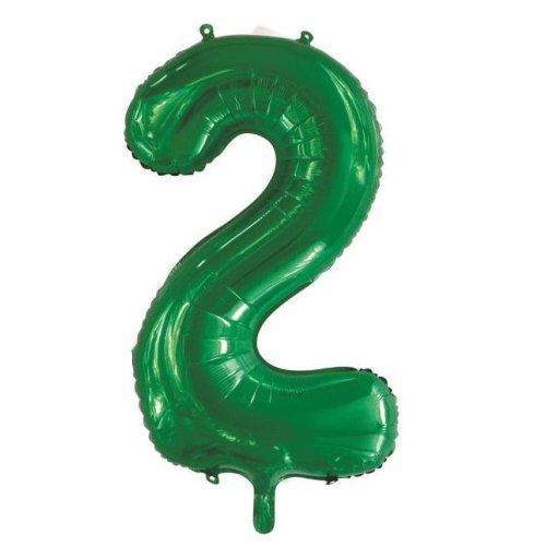 34&quot; Green Number 2 Foil Balloon