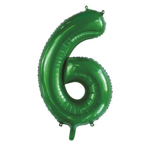 34&quot; Green Number 6 Foil Balloon