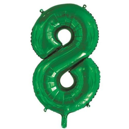 34&quot; Green Number 8 Foil Balloon