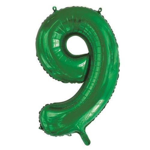 34&quot; Green Number 9 Foil Balloon
