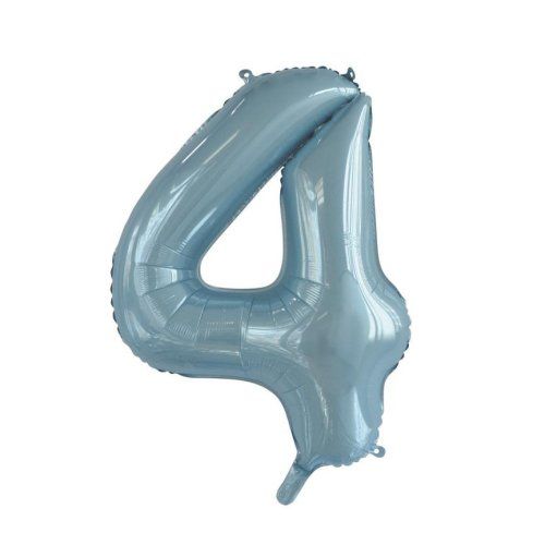 34&quot; Light Blue Number 4 Foil Balloon