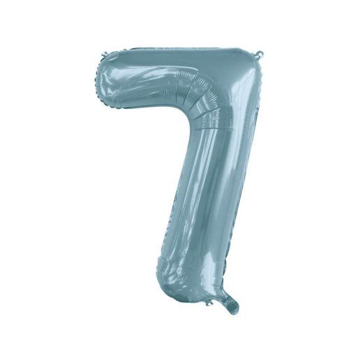 34&quot; Light Blue Number 7 Foil Balloon