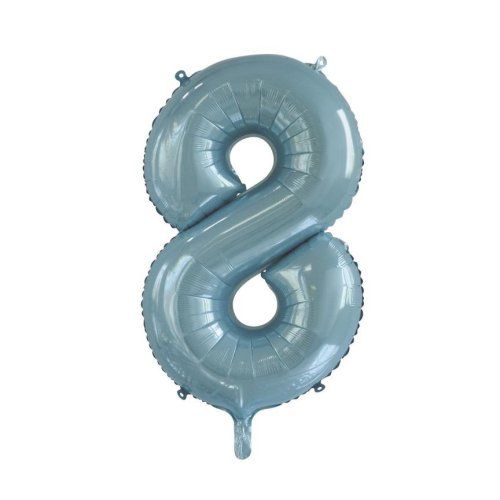 34&quot; Light Blue Number 8 Foil Balloon